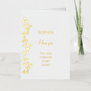 Romantic Love Mini Hearts Foil Greeting Card