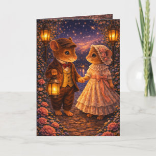 Romantic Love Mouse Couple Greeting Card