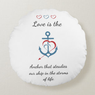 Romantic Love Poem Modern Valentine Cute Round Pillow