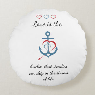 Romantic Love Poem Modern Valentine Cute  Round Pillow