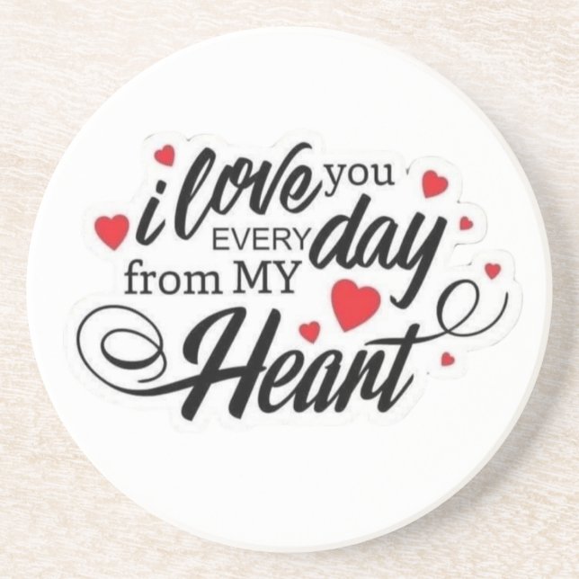 Romantic Love Quote Coaster (Front)
