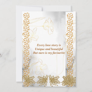 Romantic Love Quote Floral Gold Husband Valentines