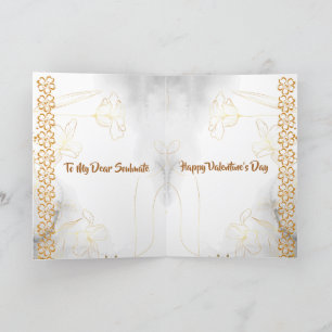 Romantic Love Quote Soulmate Floral Valentine Holiday Card