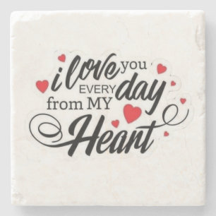 Romantic Love Quote Stone Coaster
