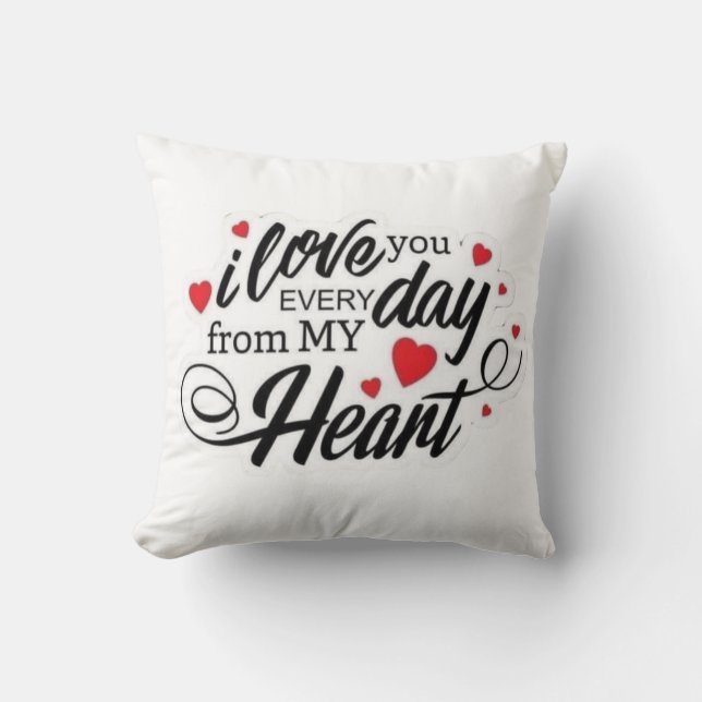 Romantic Love Quote Throw Pillow (Front)