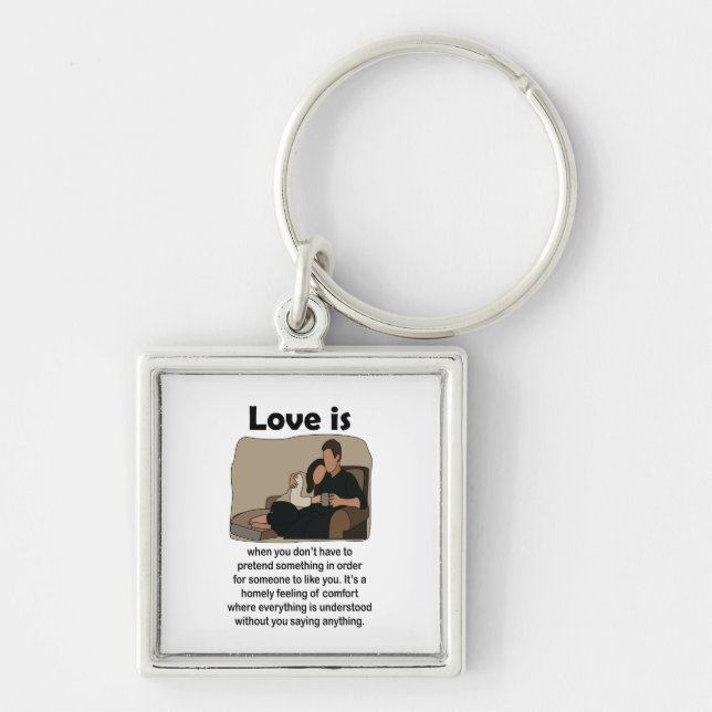 Romantic Love Quote Wedding Favour Keepsake  Keychain (Front)