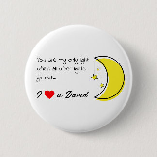 Romantic Love Quote with Moon Vector Art 2 Inch Round Button