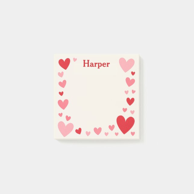 Romantic Love Sticky Notes with Personalized Name (Front)