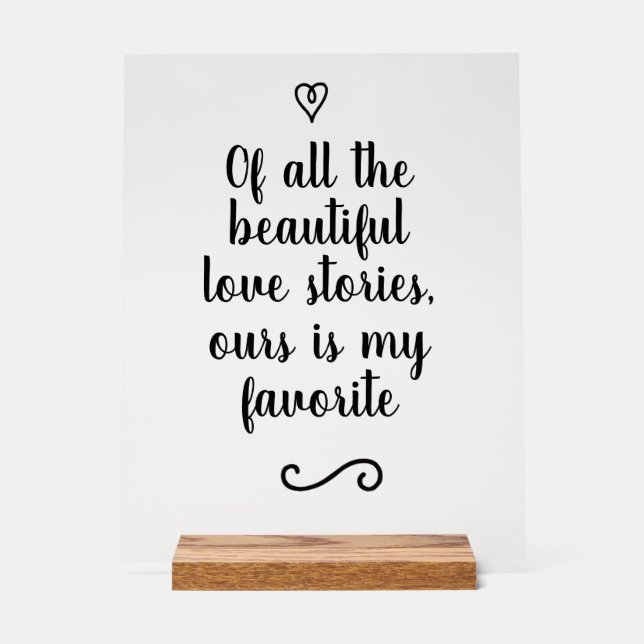 Romantic Love Story Calligraphy Wedding (Recto)