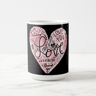 Romantic Love Typography Heart Coffee Mug