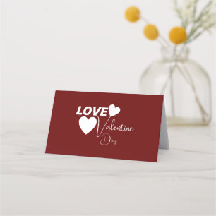 Romantic Love Valentine Day Place Card