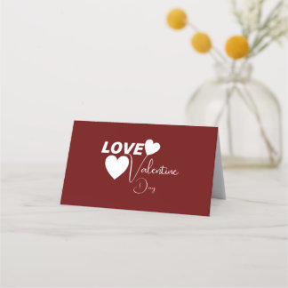 Romantic Love Valentine Day Place Card
