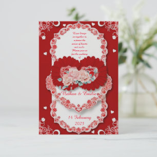 Romantic love wedding invitation 