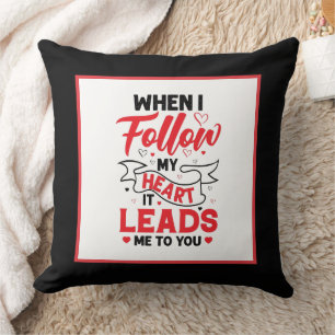 Romantic love word art Anniversary Throw Pillow