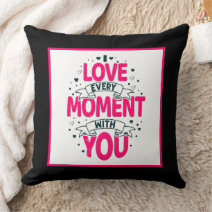 Romantic love word art Anniversary Throw Pillow