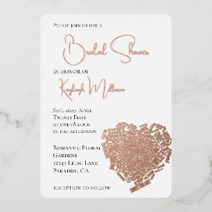 Romantic Love Words Heart Bridal Shower