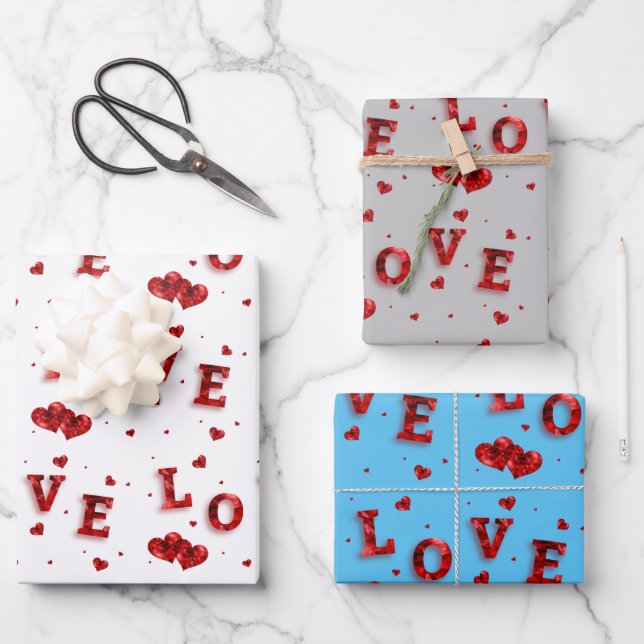 Romantic Love Wrapping Paper  (Front)