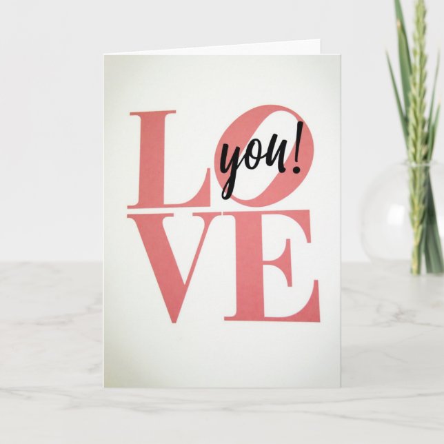 Romantic Love You Matte Card (Front)