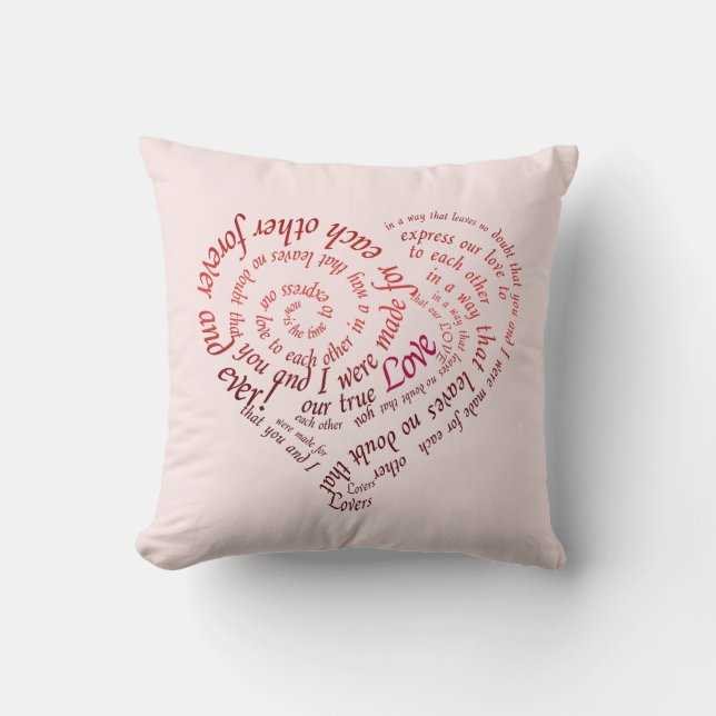 Romantic Lovers Calligraphy Quote Throw Pillow (Front)