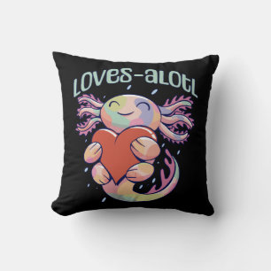 Romantic Loves - happy axolotl Throw Pillow
