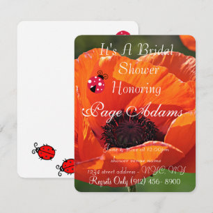 Romantic luck ladybug Bridal Shower Destiny Invitation