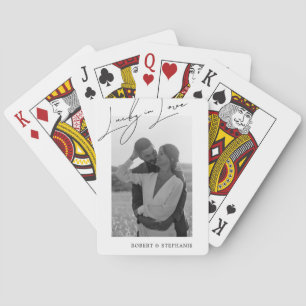 Romantic "Lucky in Love" Photo Playing Cards