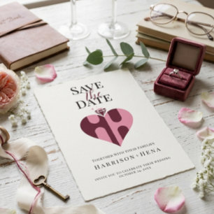 Romantic Luxury HH Monogram Wedding Save The Date