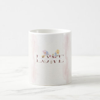 Romantic Luxury Mug– Pastel Flowers LOVE  Coffee Mug
