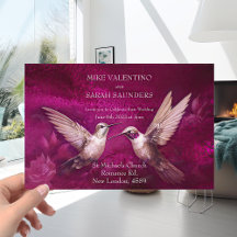 Romantic Magenta and White Hummingbirds Wedding