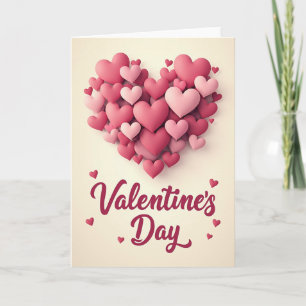 Romantic Matte Hearts Love Card