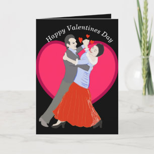 Romantic Mature Couple Ballroom Dancing Holiday Card