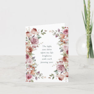 Romantic Mauve Floral Valentine's Day Holiday Card