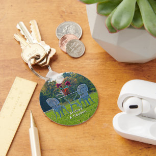 Romantic Meadow of Love Garden Table Flowers Keychain