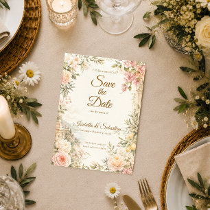 Romantic Mediterranean Wedding Save The Date