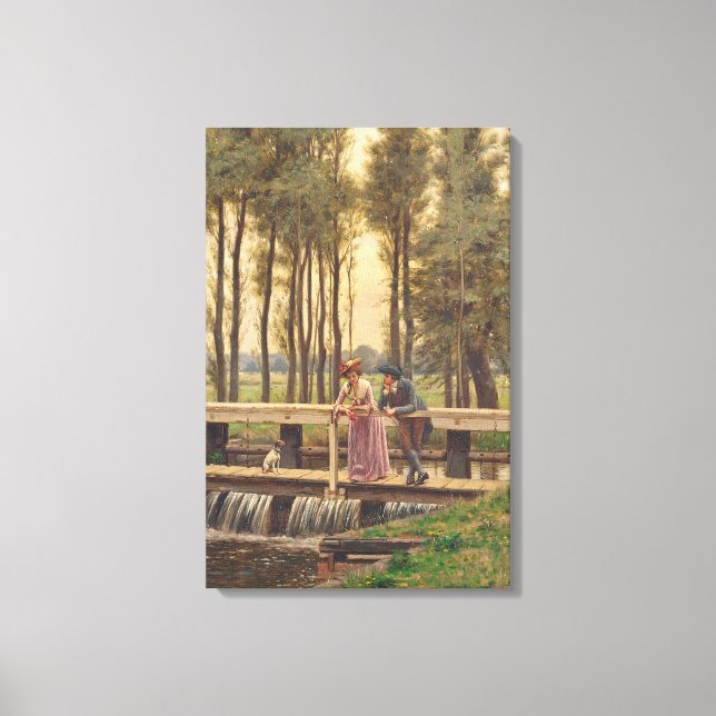 Romantic Meeting Place (by Edmund Blair Leighton) Canvas Print (Front)