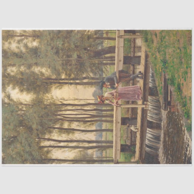 Romantic Meeting Place (by Edmund Blair Leighton) Tissue Paper (Front)