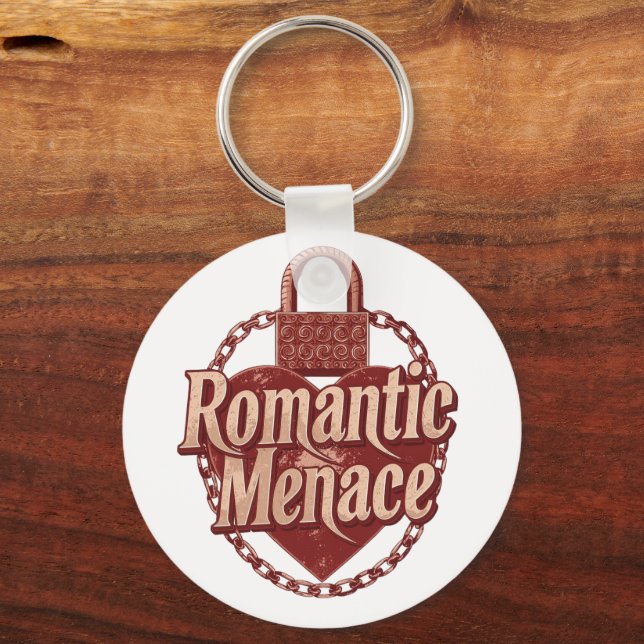 "Romantic Menace" with Edgy Heart Lock Keychain (Front)