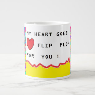 Romantic message and art about hearts large coffee mug