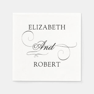 Romantic Minimalist Luxury Monogram Wedding Napkin