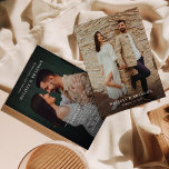 Romantic Minimalist Overlay Text 2 Photo Wedding  Invitation<br><div class="desc">A Modern and Minimalist back-to-back Photo wedding invitation that is overlayed with classic serif text.</div>