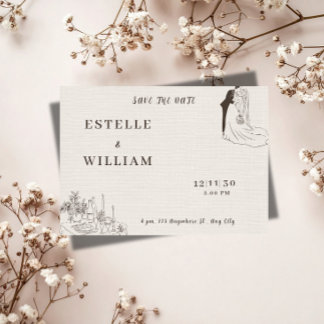 Romantic Minimalist Wedding Save the Date