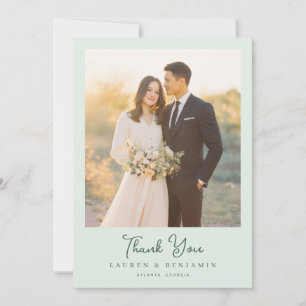 Romantic Mint Photo Thank You Card