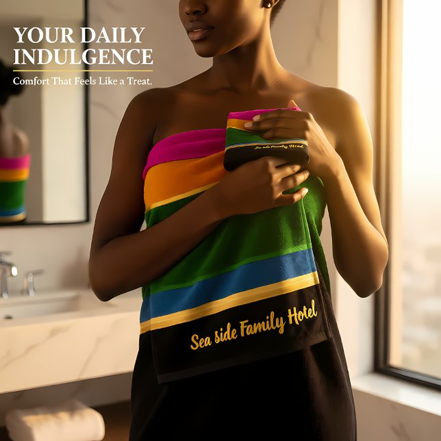 Romantic Modern Art Geometry rainbow stripes Bath Towel Set (Creator Uploaded)