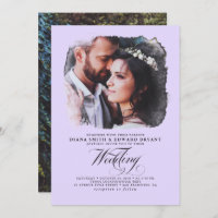 Romantic Modern Elegant Two Photos Wedding Invitat