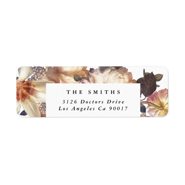 Romantic Modern Flower Floral Return Address (Front)