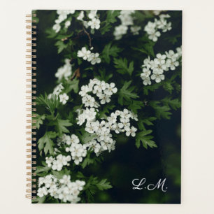 Romantic modern moody floral monogram planner