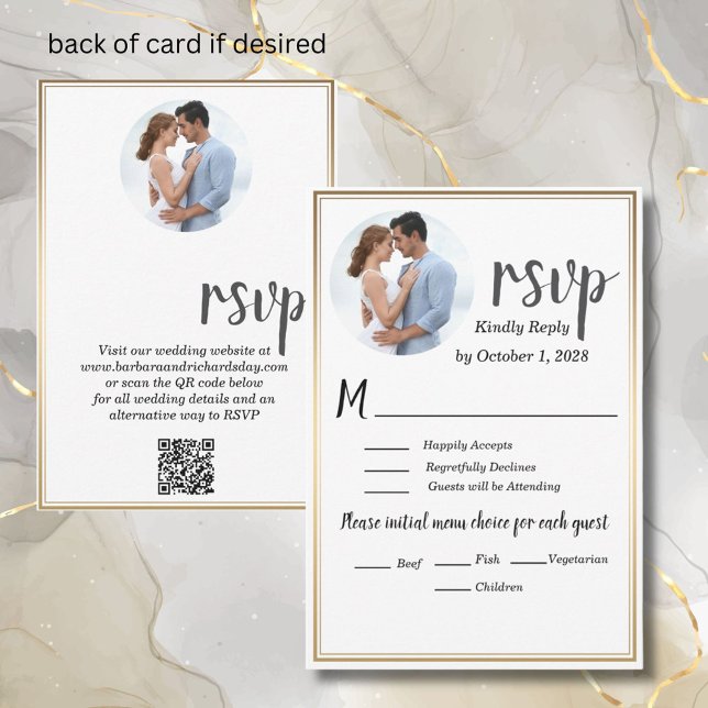 Romantic Modern Photo Wedding  RSVP Card (Creator Uploaded)