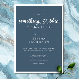 Romantic Modern Something Blue Before I Do Shower Invitation
