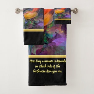 Romantic modern with a colourful bird monogram bat bath towel set