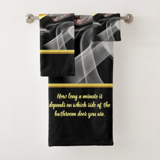 Romantic modern with a Skull Drinking and smoke Ba Bath Towel Set
